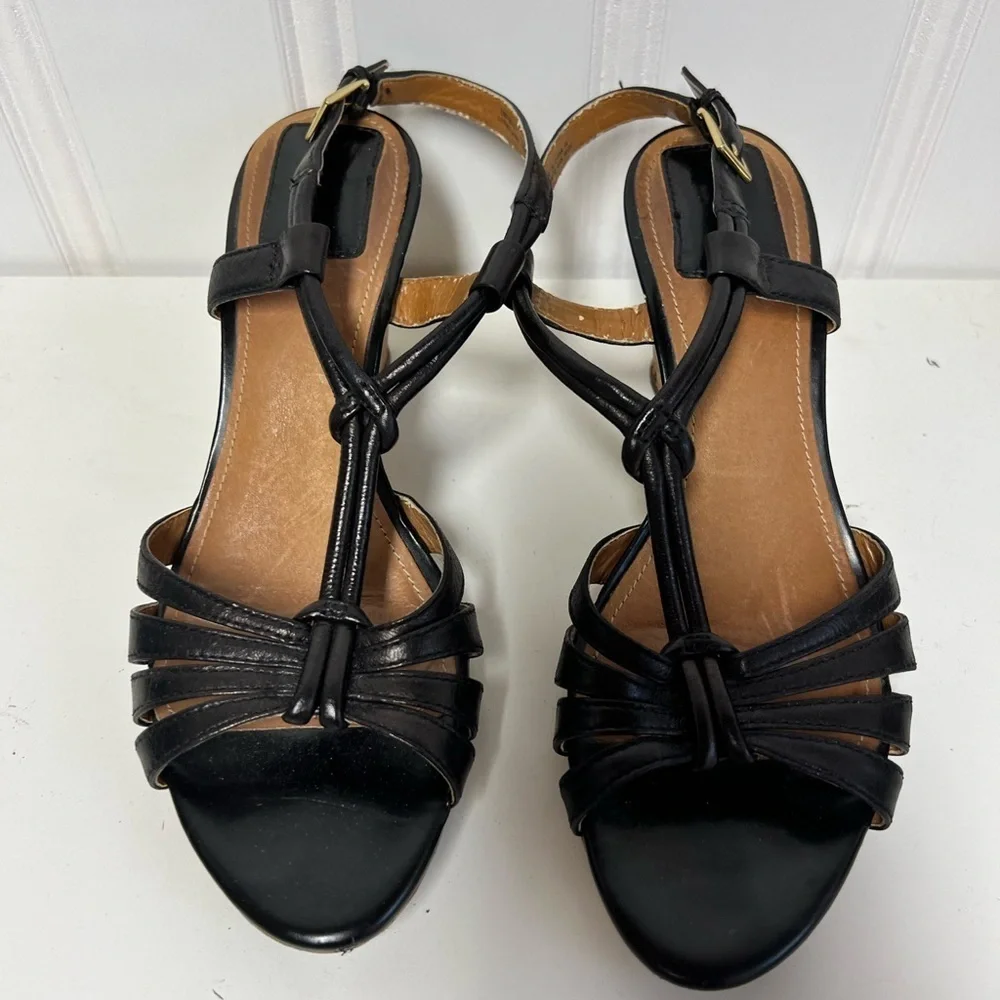 Clarks Black Wedge Sandals
